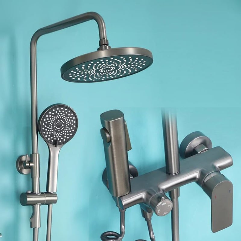 InArt Shower Panel for Bathroom Wall Mixer 3 in 1 Shower Set Luxury Panels Single Lever Hot and Cold With Handshower Faucet Spout Complete Washroom Showers Gun Grey Color - Image 1