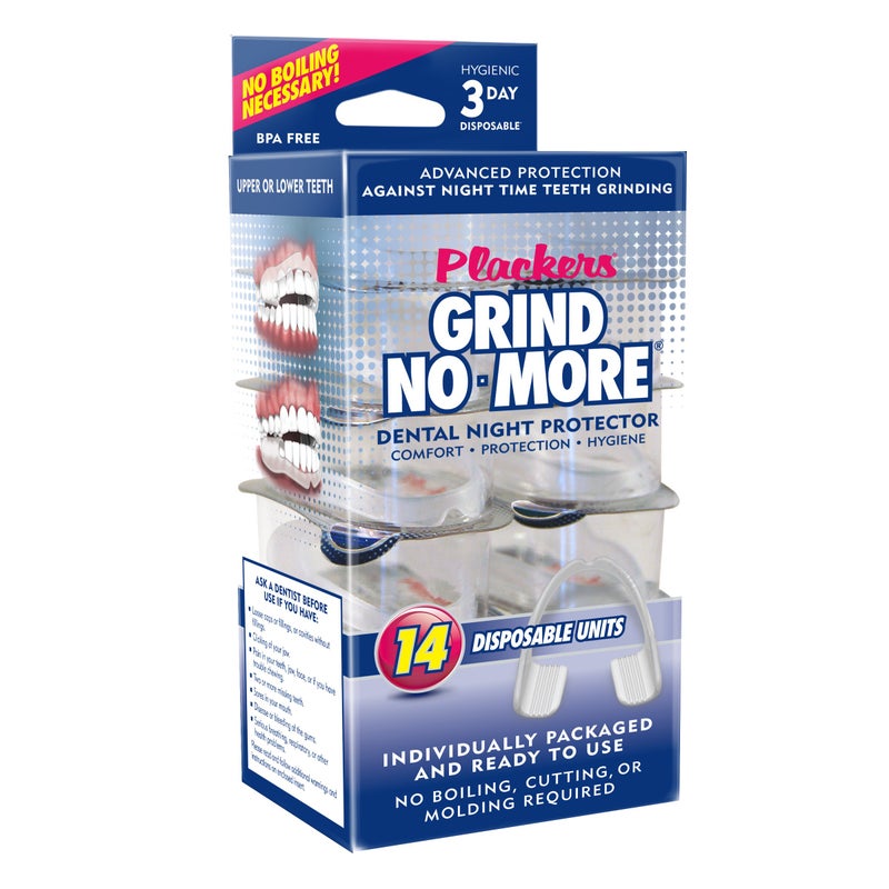 Plackers Grind No More Dental Night Guard for Teeth Grinding, 14 Count - Image 1
