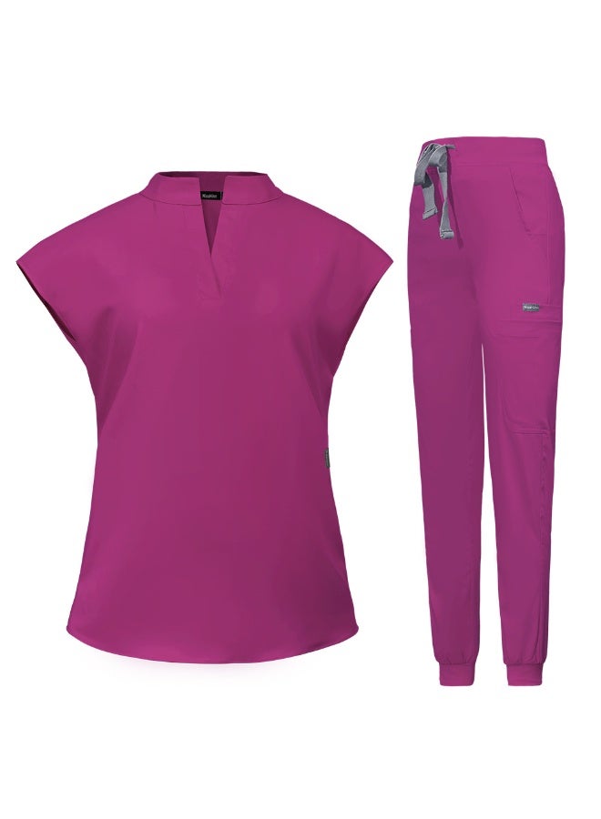 NIBEMINENT Doctor Skin Management Beauty Salon Nurse Surgeon Stand Collar Comfortable Scrub Suit Surgical Gown - Image 1