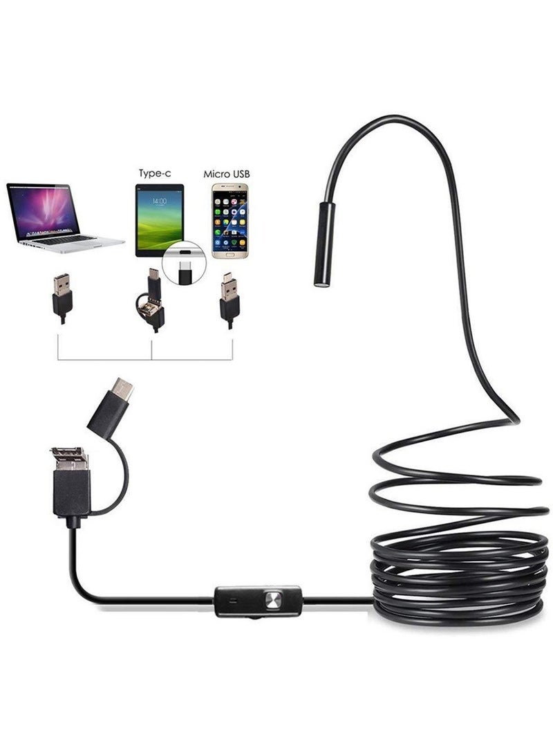 Beauenty Endoscope Camera with Light, 7mm Endoscope with 6 LED Lights, IP67 Waterproof Inspection Camera,For Android Smartphone Table iPad PC(2 M) - Image 1