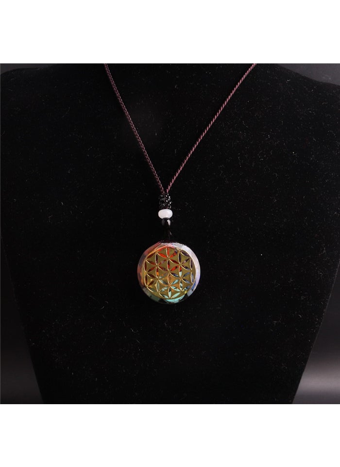 Generic Reiki Healing Crystal Pendant Necklace 2283# Round 