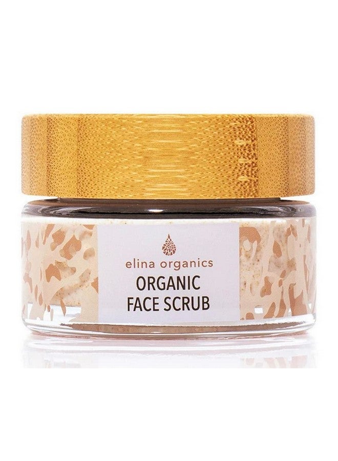Elina Organics Organic Face Scrub 2Oz Exfolaite Skin Dry Skin Reduce Pores Reduce Acne Hydrate Skin Silk Protein Green Tea Walnut Shells Aloe Vera Organic Skincare All Natural Product Brighten Skin - Image 1