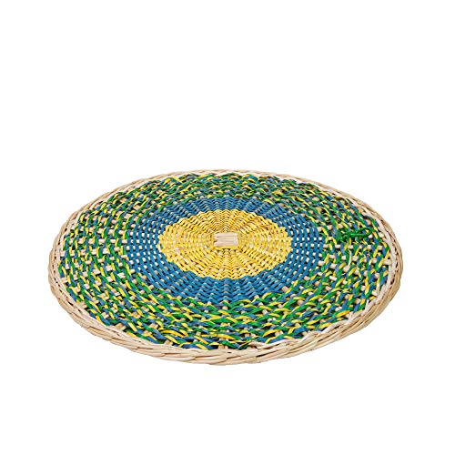 Kadam Haat Handmade Wicker Wall Plate | Wall Decor Hanging Wall Plates For Living Room Bedroom & Home Decoration (Colored, 18") - Image 2