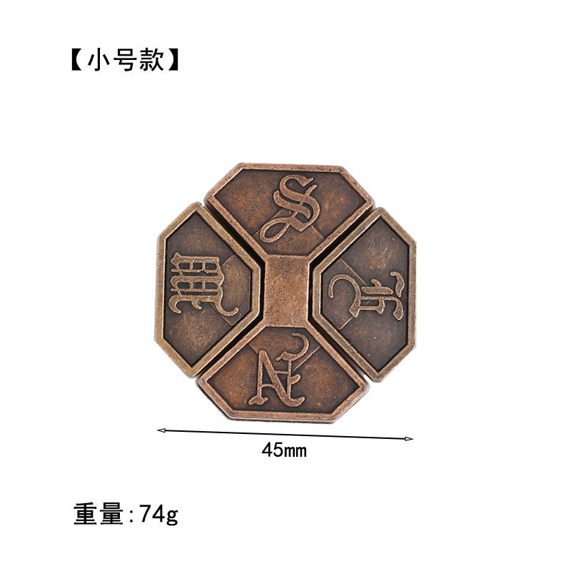 [Small Size] Zinc Alloy Unlock Kong Ming Lock Magic Alloy Educational Toys Nine-Chain Intelligence Unlock Ring Buckle - Image 1