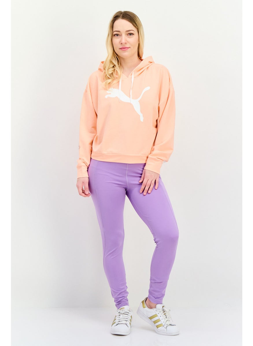 PUMA Women Relaxed Fit Brand Logo Long Sleeves Outdoor Crop Sweatshirt, Peach  - Image 2