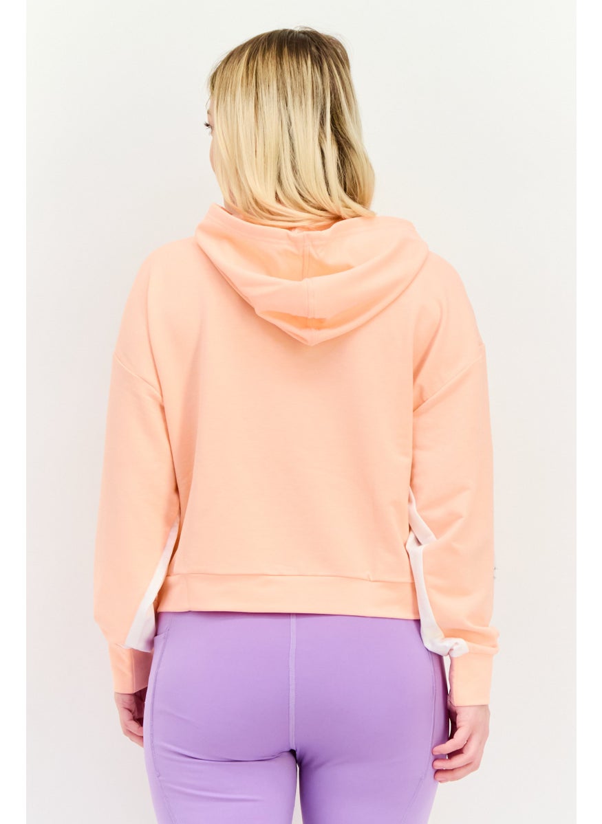 PUMA Women Relaxed Fit Brand Logo Long Sleeves Outdoor Crop Sweatshirt, Peach  - Image 4