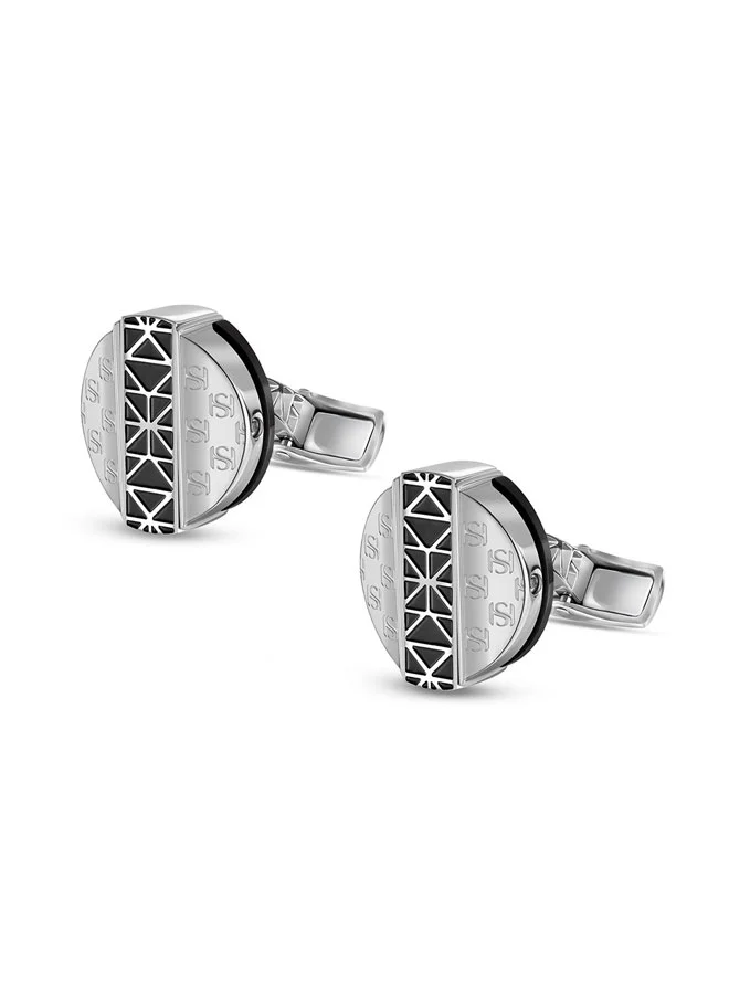 Saint Honore Paris Black Carbon Fiber Cufflink Luxury Designer Accessory