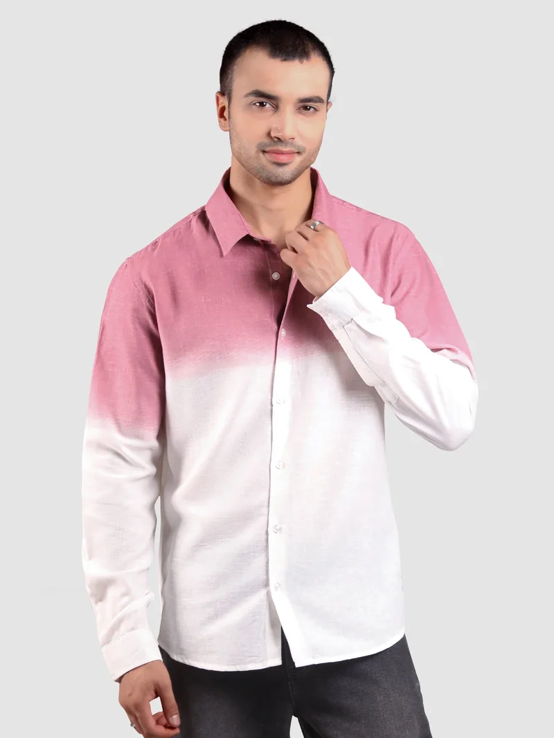 Beyoung Mauve Cotton Ombre Shirt