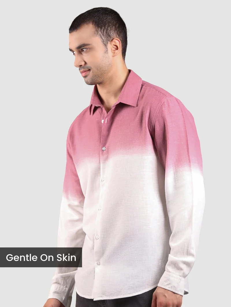Beyoung Mauve Cotton Ombre Shirt