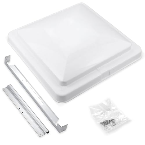 Sporthfish RV Vent Cover 14 Roof Vent Lid for Universal RV Trailer Camper Motorhome Roof Replacement Ceiling Vent Covers Plastic Square Skylight Cover Liftable 1 Pack White - Image 1