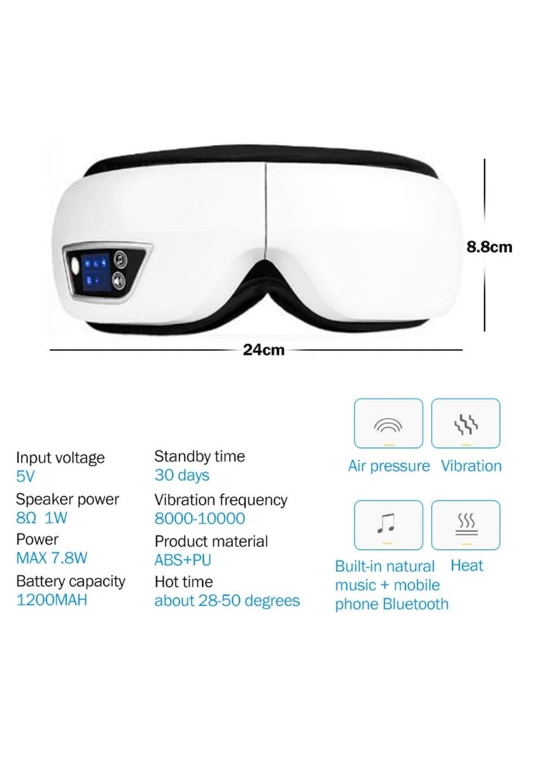 general Eye electric massager, wireless rechargeable Bluetooth eye massager, eye air pressure therapy, eye protection, machine vibration, air heating - Image 3