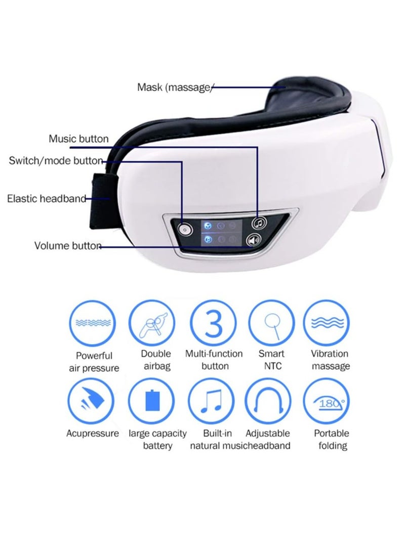 general Eye electric massager, wireless rechargeable Bluetooth eye massager, eye air pressure therapy, eye protection, machine vibration, air heating - Image 4