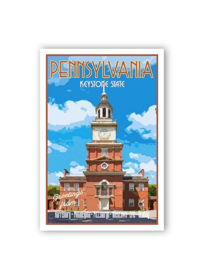 Postcard Fair Pennsylvania Travel Poster Postcard Set Of 20 Identical Postcards. Pa State Vintage Style Travel Poster Post Cards. Made In Usa.  - Image 2