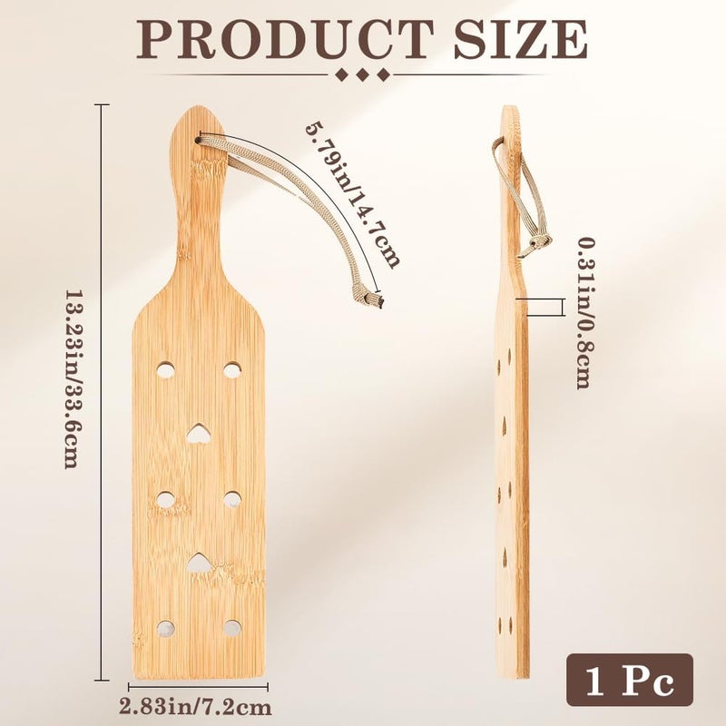 GORGECRAFT Beech Wood Paddle with Heart Airflow Holes Lightweight Bamboo Greek Fraternity Sorority Wooden Paddle with Smooth Surface for Camping Hiking Picnics 13.23x2.83inch - Image 2