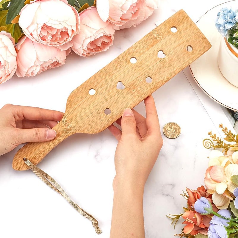 GORGECRAFT Beech Wood Paddle with Heart Airflow Holes Lightweight Bamboo Greek Fraternity Sorority Wooden Paddle with Smooth Surface for Camping Hiking Picnics 13.23x2.83inch - Image 3