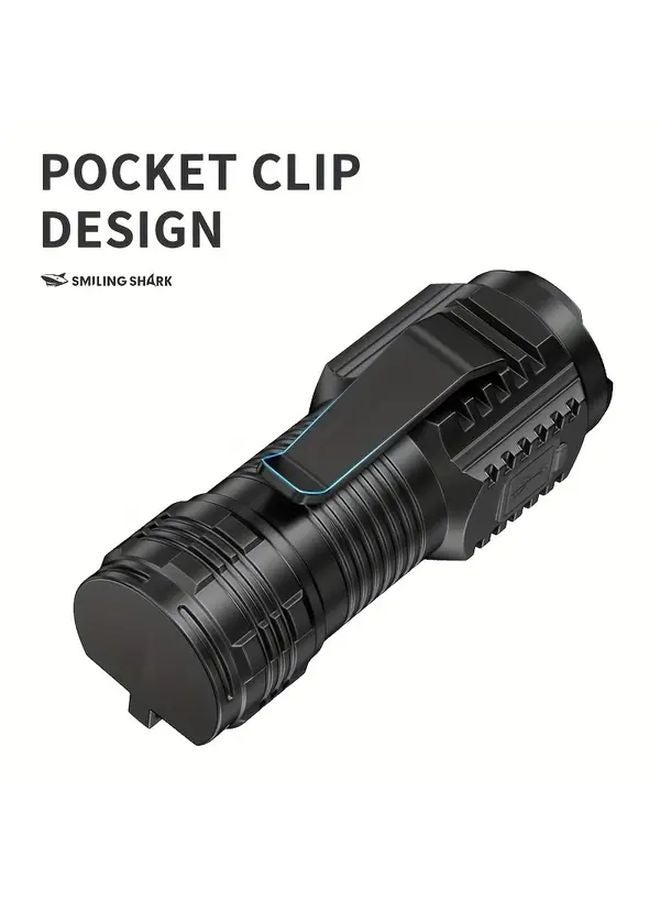 Smiling Shark SD 5394 Black LED Flashlight Rechargeable Portable For Camping Hiking - Image 5