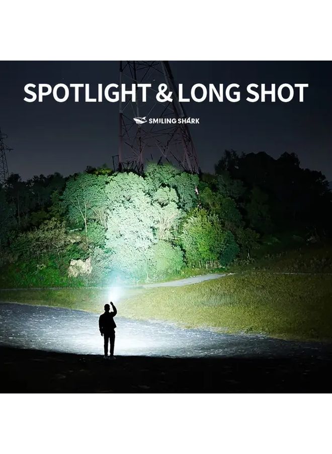 Smiling Shark SD 5394 Black LED Flashlight Rechargeable Portable For Camping Hiking - Image 4