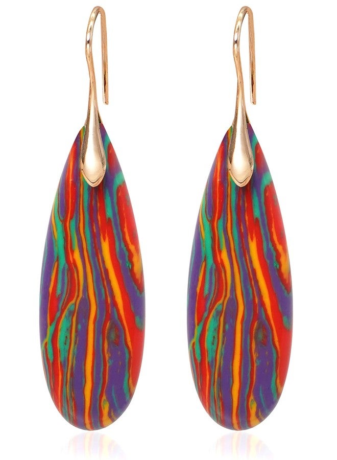 Wovanoo Natural Stone Earrings Waterdrop Stone Dangle Earrings for Women, alloy - Image 1