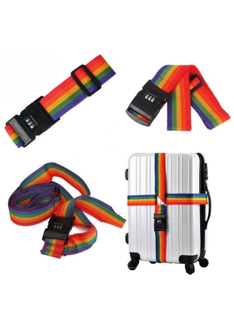 Rubik Cross Luggage Strap with Password 150 Inch Adjustable Heavy Duty Travel Packing Belt for Bag Baggage Suitcase Safety (1 Pack) Multicolor  - Image 5