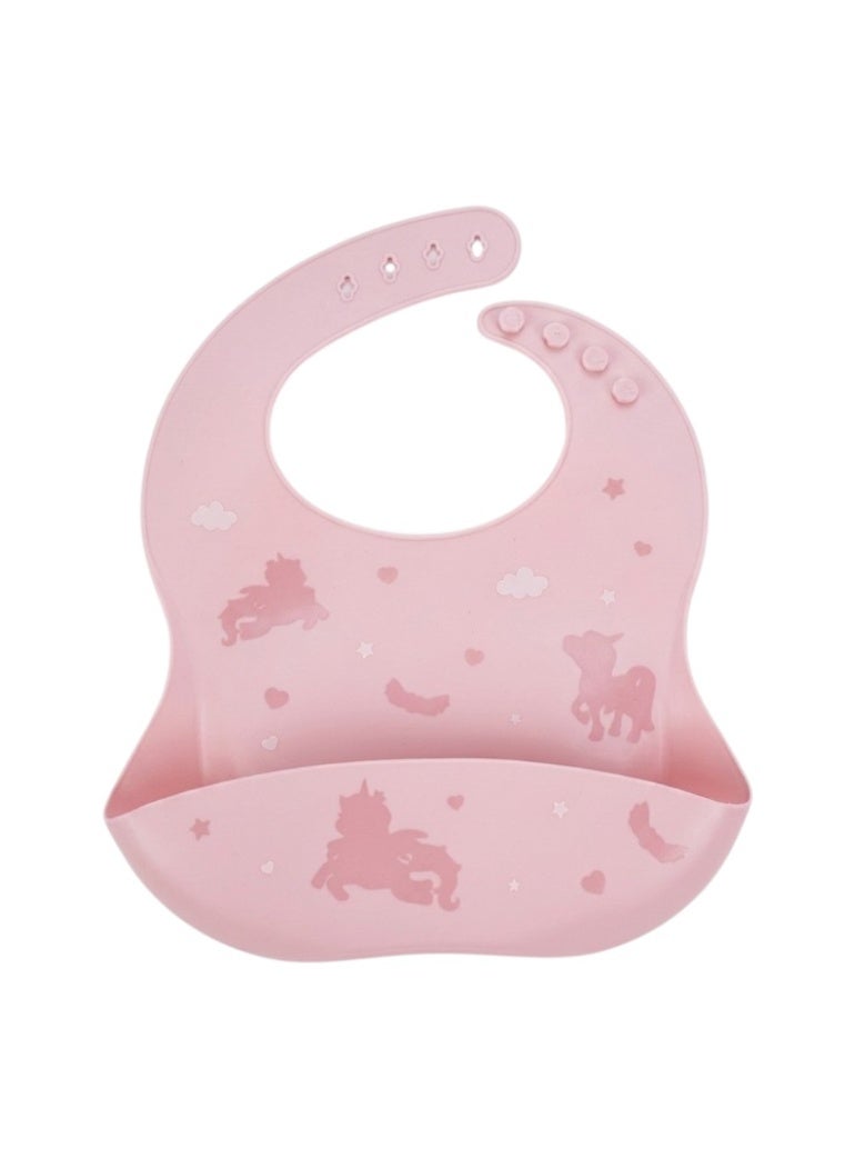 Bambimici Silicone Baby Bib - Pink Unicorn - Image 1
