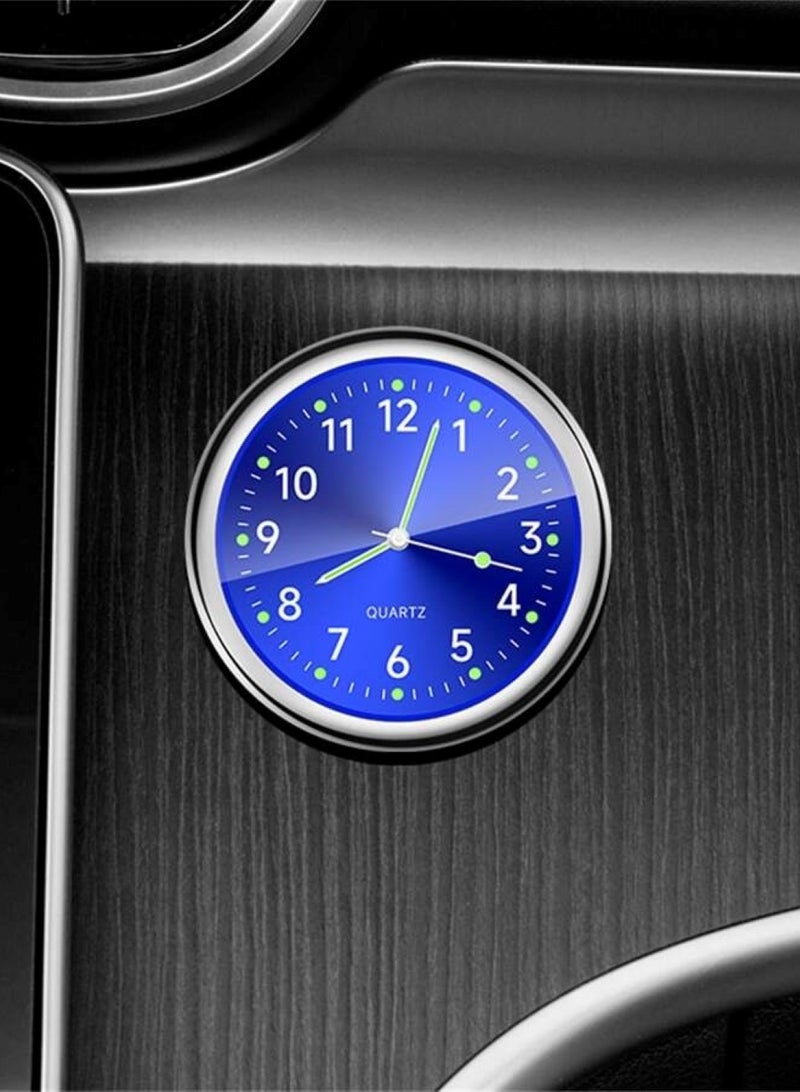 ساعة سيارة مضيئة في العتم باللون الأزرق إضافة مميزة لاكسسوار السيارة و ديكور السيارة الداخلي - Image 1