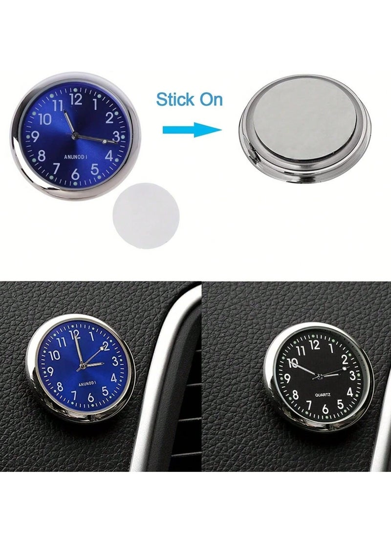 ساعة سيارة مضيئة في العتم باللون الأزرق إضافة مميزة لاكسسوار السيارة و ديكور السيارة الداخلي - Image 5