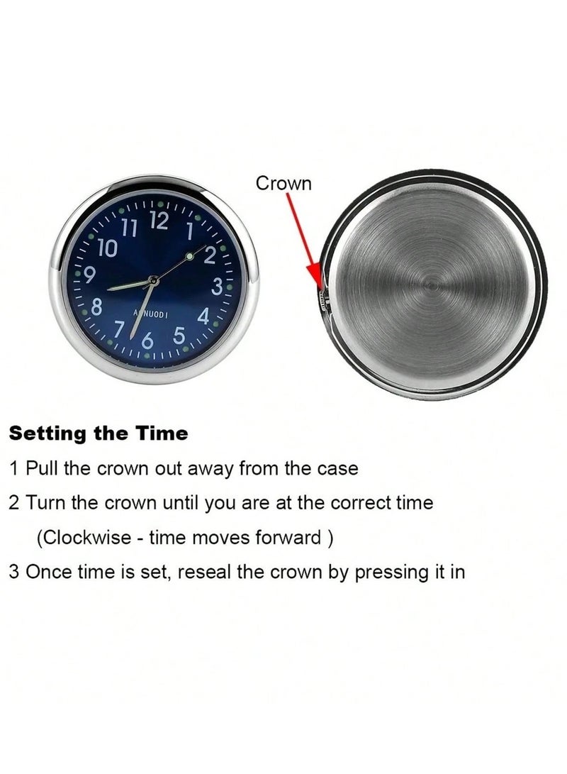 ساعة سيارة مضيئة في العتم باللون الأزرق إضافة مميزة لاكسسوار السيارة و ديكور السيارة الداخلي - Image 4