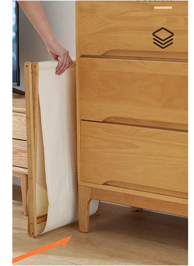 HOOPZOZA Portable Laundry Hamper Fordable Dirty Clothes  Large Storage Basket Laundry Basket  Yoga Mat Storage Basket Toys Storage Organizer Clothes Storage for Bathroom Bedroom 56.5×50×34CM  - Image 3