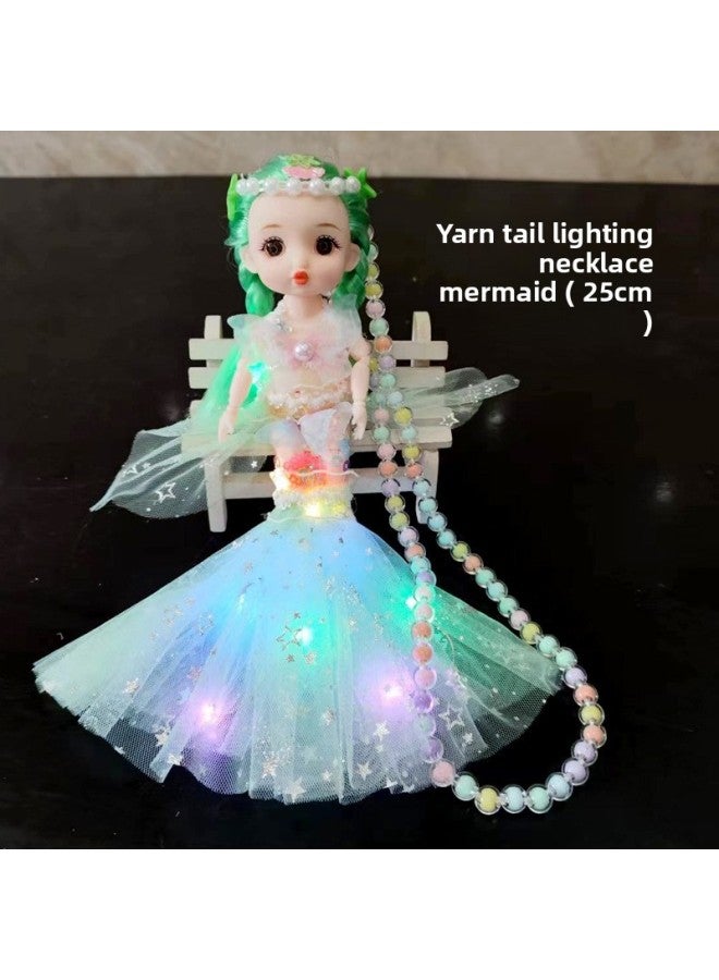 Light-up Necklace Small Size Mermaid Flashing Light Doll Pendant Luminous Doll Stall Tourist Attractions Children's Toys