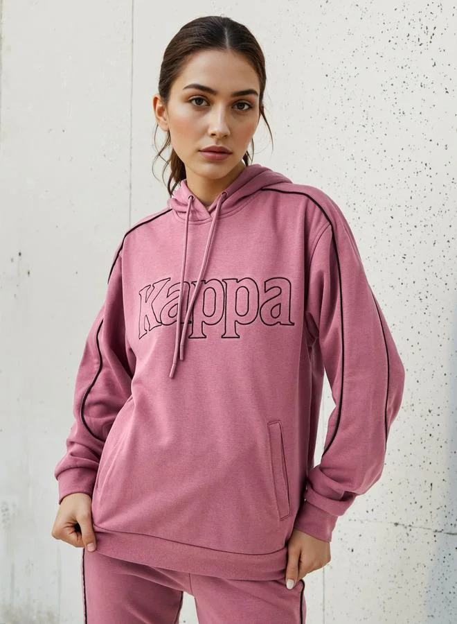 كابا سويت شيرت بغطاء رأس بقصة عادية مطرز بشعار كابا