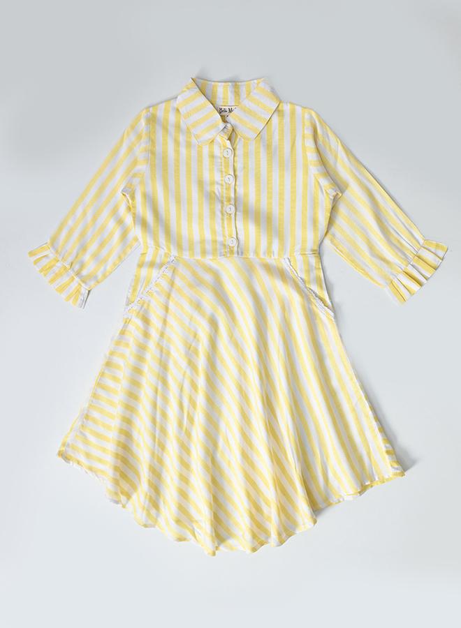 BELLA MODA Striped Collared Dress - Image 2