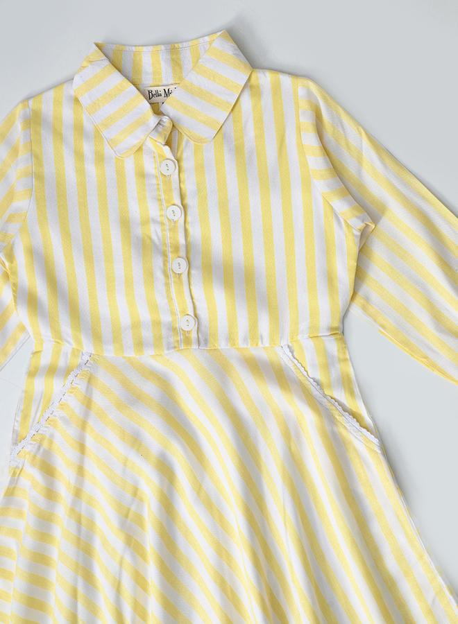 BELLA MODA Striped Collared Dress - Image 4