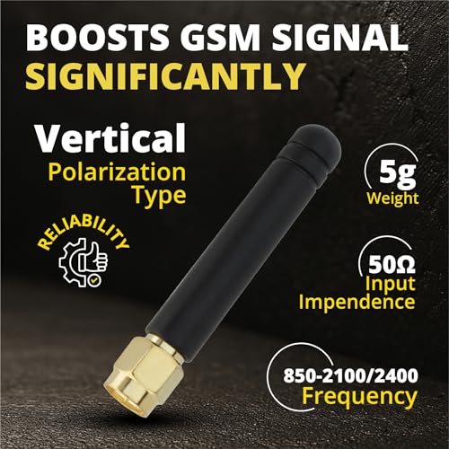 Shopcorp SMA Male Antenna – 850-2100/2400 MHz Omnidirectional Antenna with Straight Connector, 2.5 dBi Gain, GSM CDMA WCDMA (2 Pack) - Image 4