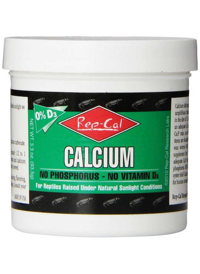 Rep-Cal Rep-Cal 52298 Phosphorous-Free Calcium Powder Reptile/Amphibian Supplement Without Vitamin D3, 4.1 oz,white  - Image 1