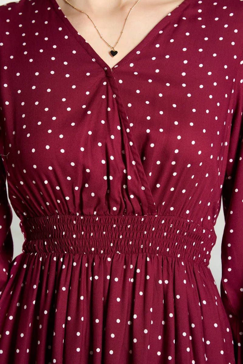 فيرجيو Viscose Polka Daywear Print Dresses for Women
