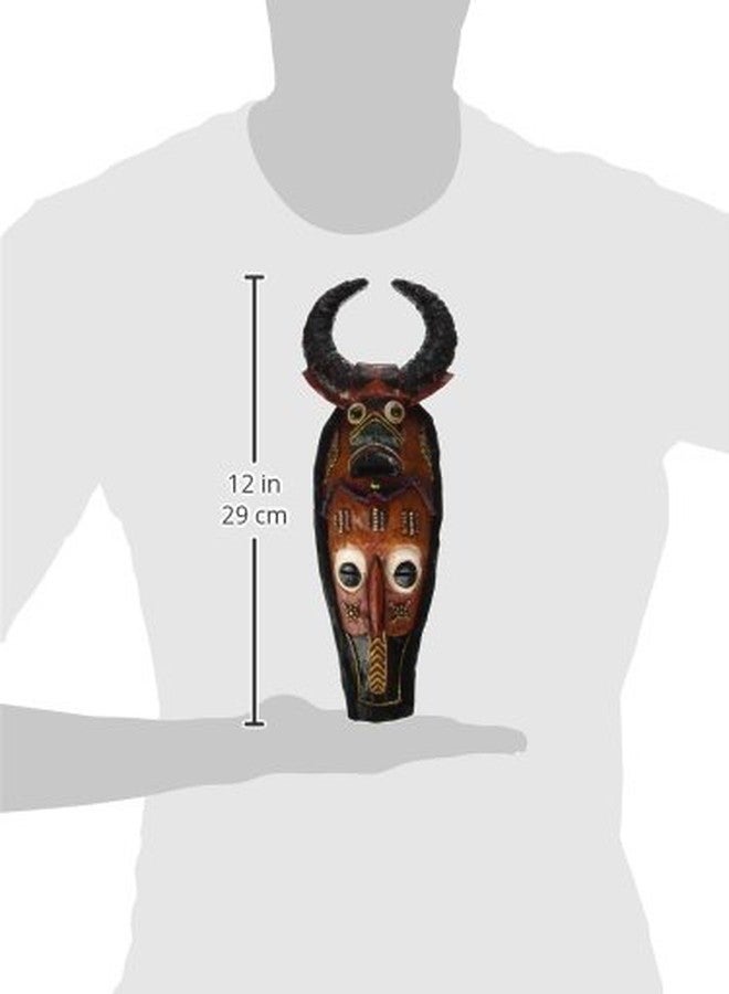 Design Toscano Masks of The Congo Cape Buffalo Wall Sculptures, woodtone 4.00" x 2.50" - Image 5