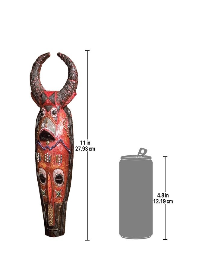 Design Toscano Masks of The Congo Cape Buffalo Wall Sculptures, woodtone 4.00" x 2.50" - Image 4
