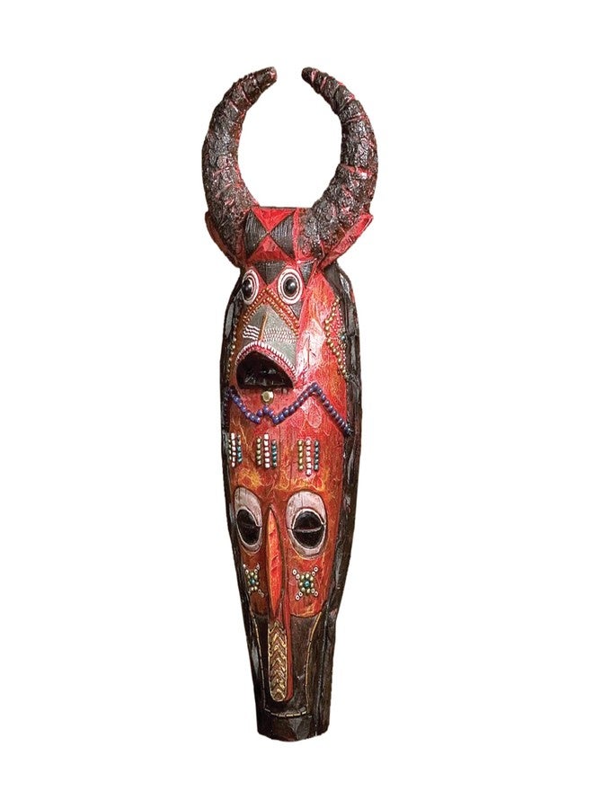 Design Toscano Masks of The Congo Cape Buffalo Wall Sculptures, woodtone 4.00" x 2.50" - Image 3