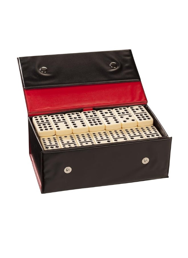 WE Games WE Games Dominos Set Double Twelve Domino Game Set, Includes 91 Thick-Style Dominos in a Retro-Style Travel Case, Domino Set for Adults, Family Table Top Game for Game Night  - Image 3