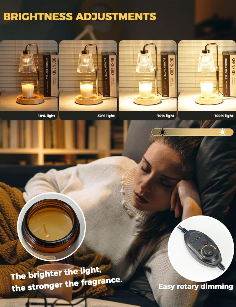 GODONLIF Candle Warmer Lamp with Timer Dimmable, Birthday Gifts for Women Mom, House Warming Gifts New Home Decor, Wax Melt Warmer for Jar Candles with 2 Bulbs - Image 3