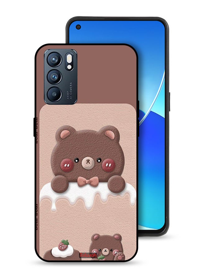 Tolwak Oppo Reno6 5G Protective Case Cover Bear Strawberry - Image 1