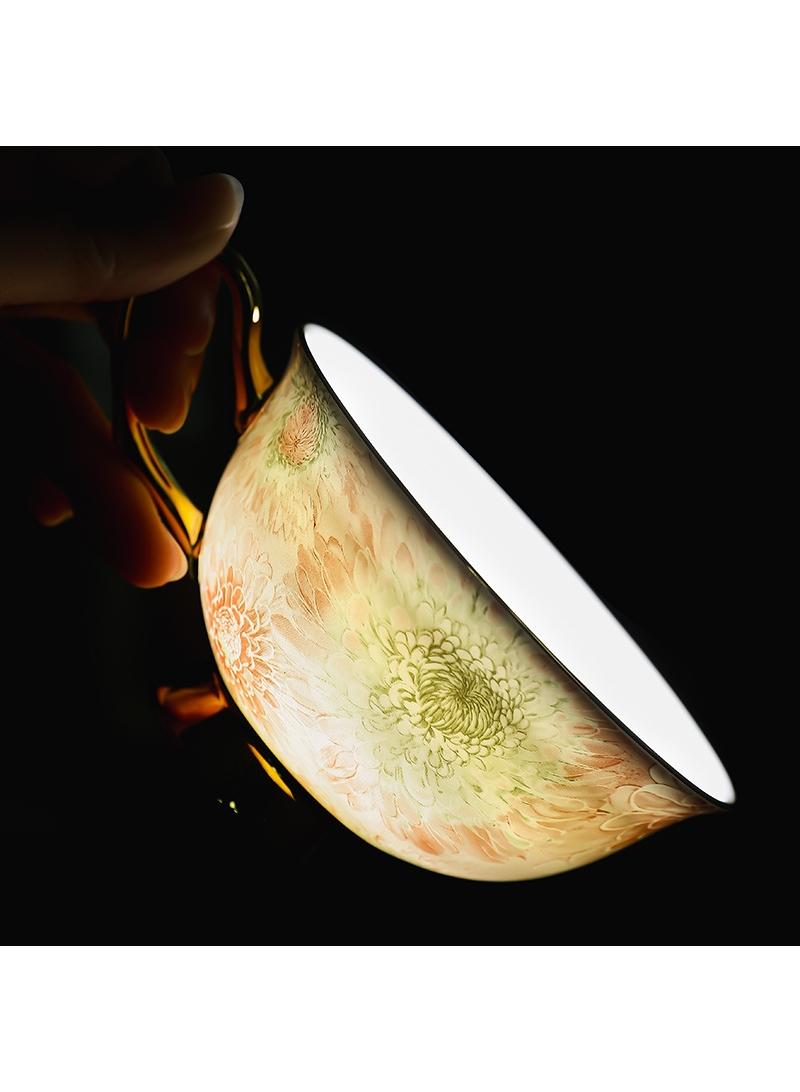 Y&D European style full color peony bone china coffee cup, ceramic plate, ceramic water cup, Coffee Cups, Tea Cup Set,  Porcelain Tea Set, Latte Cupsexquisite gift box tea cup set - Image 4