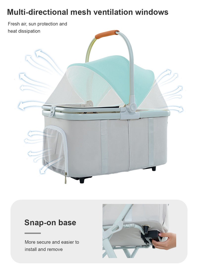 كيدل عربة حيوانات أليفة قابلة للطي وحقيبة محمولة قابلة للفصل وعربة كلاب مع سلة تخزين للكلاب الصغيرة/المتوسطة والقطط - Image 2