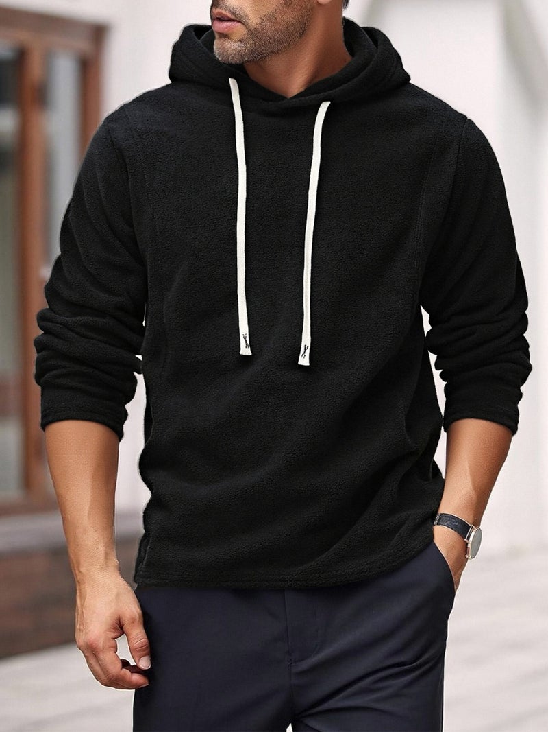 Oversized Men's Hooded Casual Fleece Jacket Winter Warm Coat - Image 3