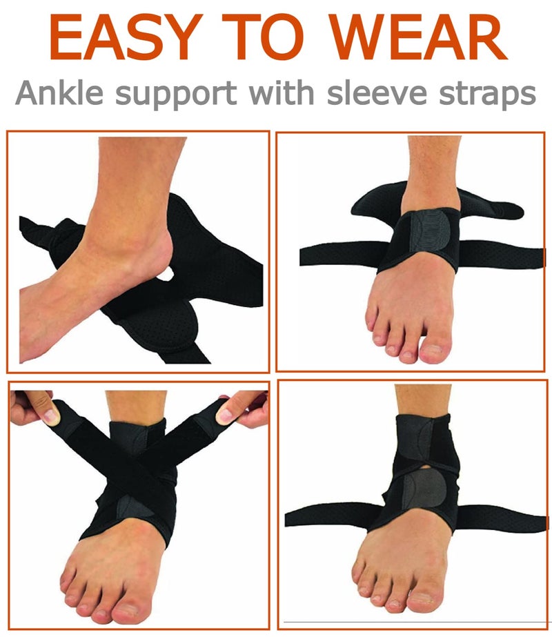 NUCARTURE ankle support for men and women pain relief straps for running sports,bandage wrap protection ligament injury ankle brace guard(Black) - Image 5