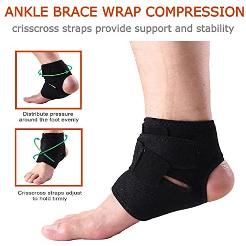 NUCARTURE ankle support for men and women pain relief straps for running sports,bandage wrap protection ligament injury ankle brace guard(Black) - Image 4