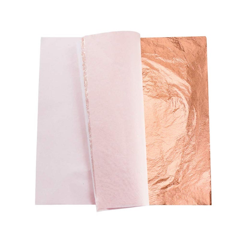 KIRIN Imitation Gold Leaf Sheets Real Copper Leaf Imitation Silver Leaf Sheets Metallic Gold Foil with Brush 300 Sheets 14CM x 14CM for Gilding Painting Arts Crafts Nails and DIYS Decoration - Image 3