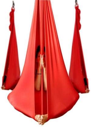 IRIS Fitness Deluxe Aerial Yoga Hammock Swing – Anti-Gravity Inversion Sling for Flying Yoga, Aerial Fitness & Relaxation (Red) - Image 4
