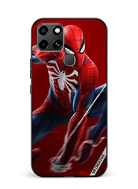 Protective Case Cover For Infinix Smart 6 Spiderman Design Multicolour