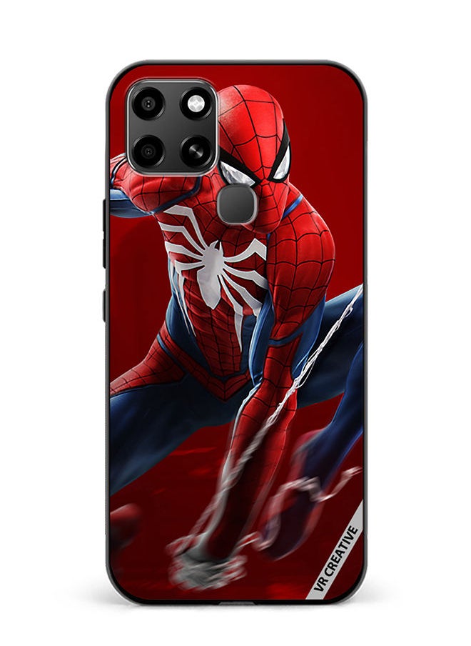 Protective Case Cover For Infinix Smart 6 Spiderman Design Multicolour